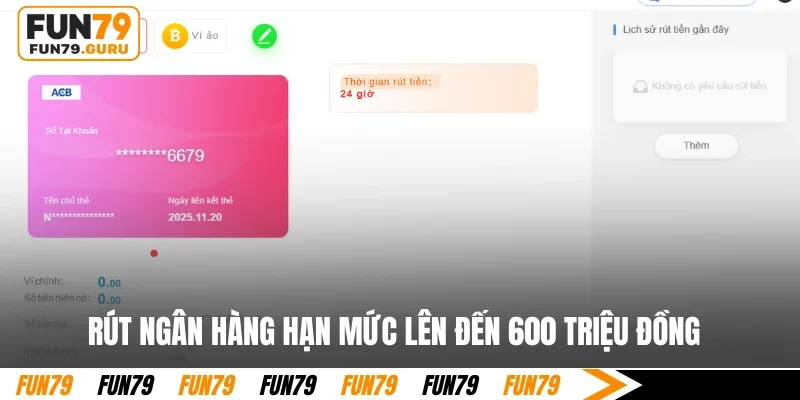 Rút ngân hàng hạn mức lên đến 600 triệu đồng